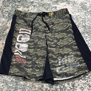 Kill Cliff x 2POOD Tiger Stripe Camo Shorts Size Small POW MIA Patch MMA